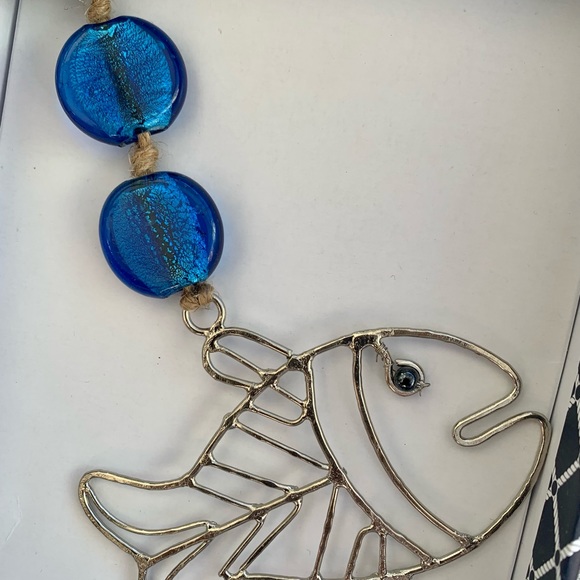 Fish Blue Glass Beaded Sun Catcher Ornament with Gift Box Handmade - Picture 8 of 9